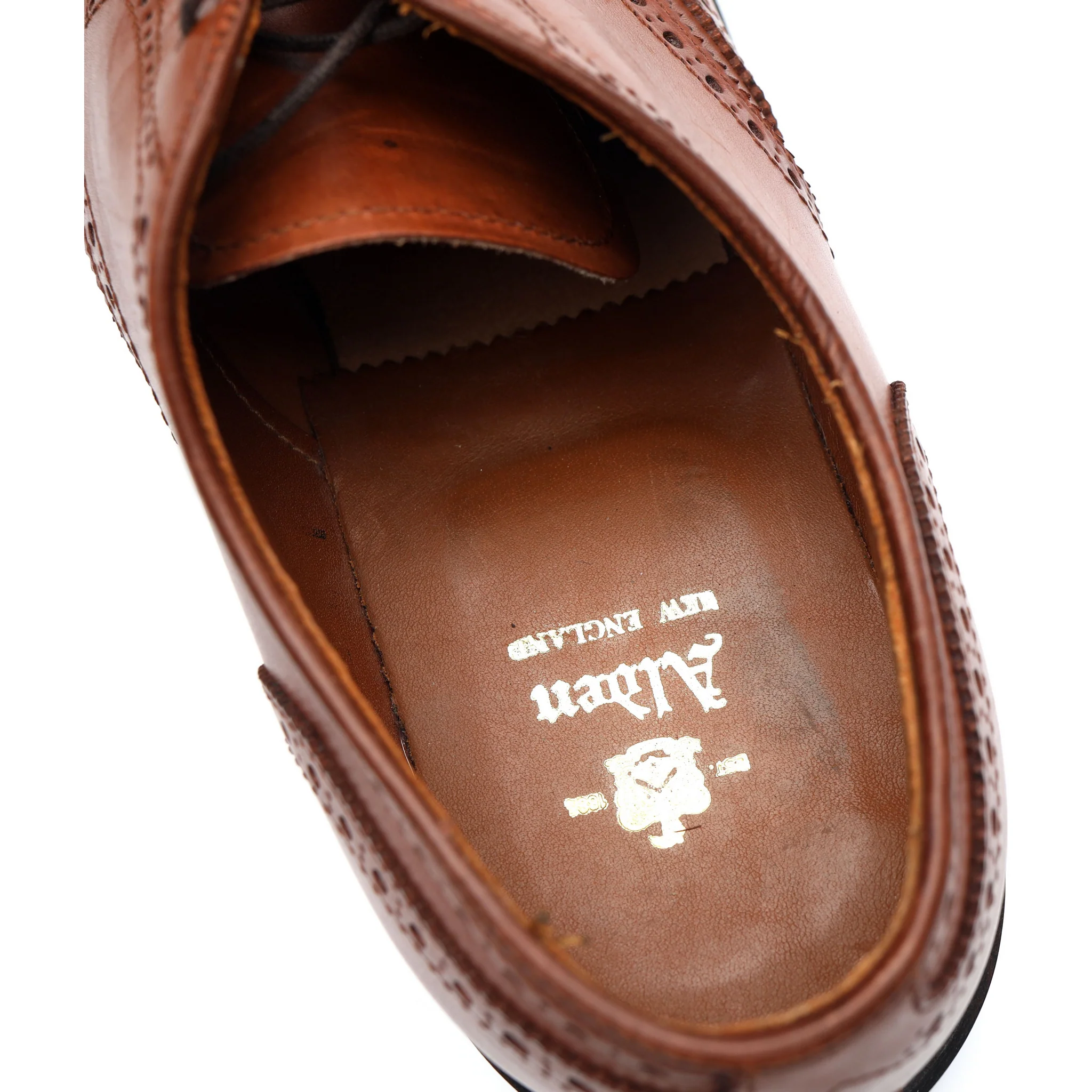 '966' Tan Brown Leather Derby Brogues UK 7.5 US 8 EU 41.5 - Image 8