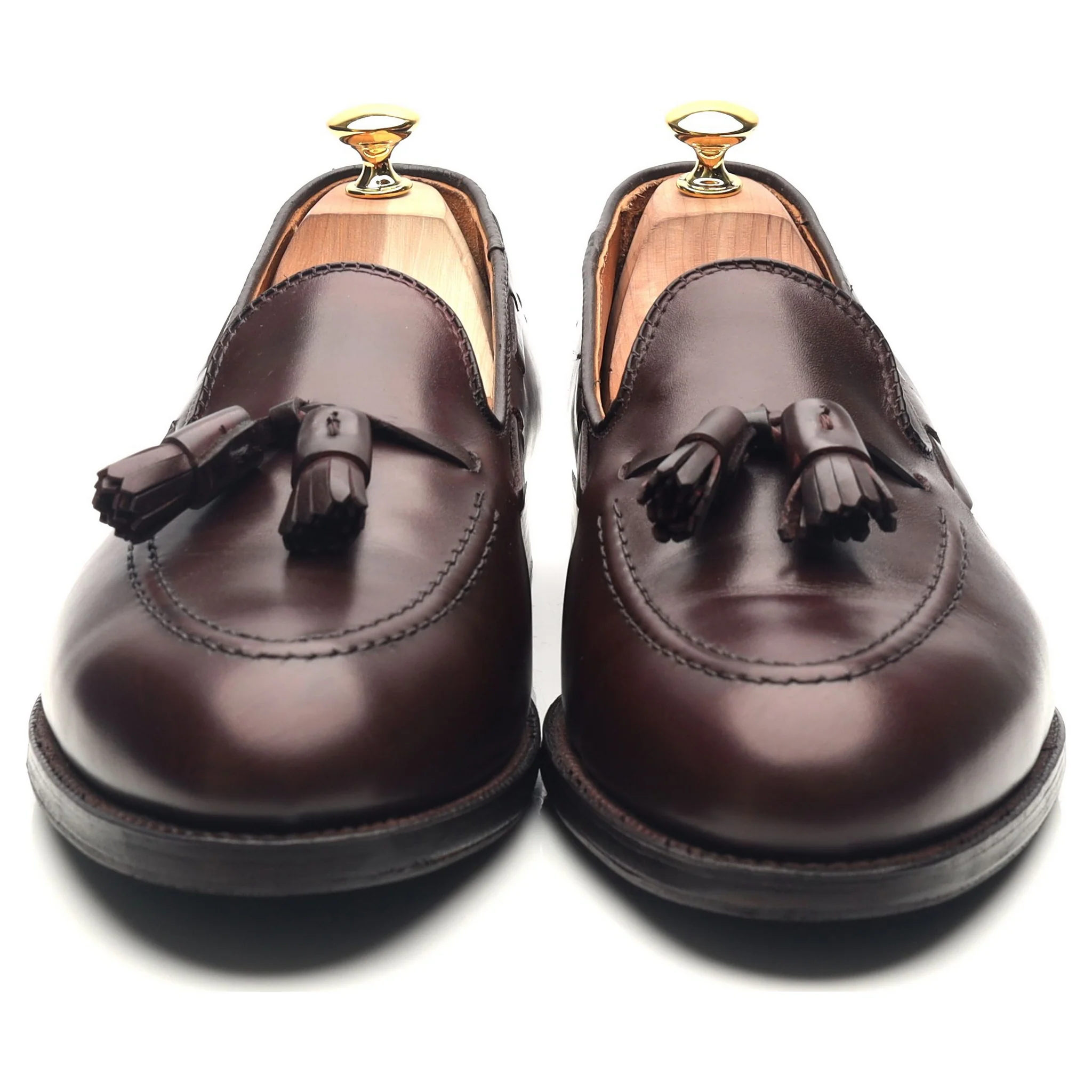 '06598' Burgundy Leather Tassel Loafers UK 10.5 US 11 - Image 8