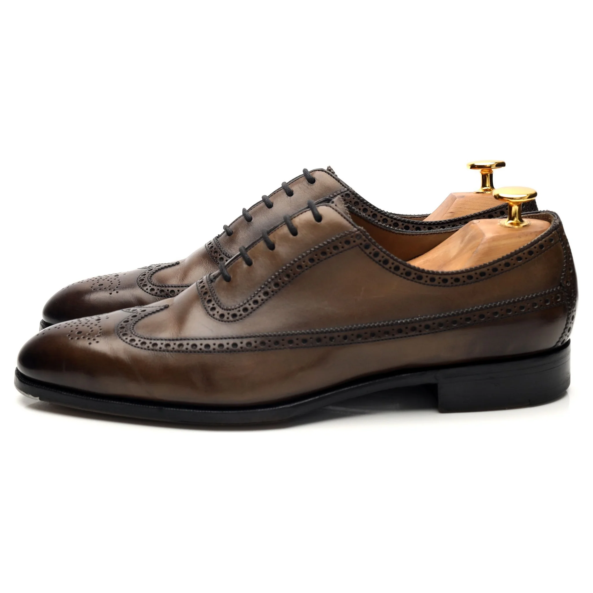 'Oakdale' Grey Leather Oxford Brogues UK 8 C - Image 3