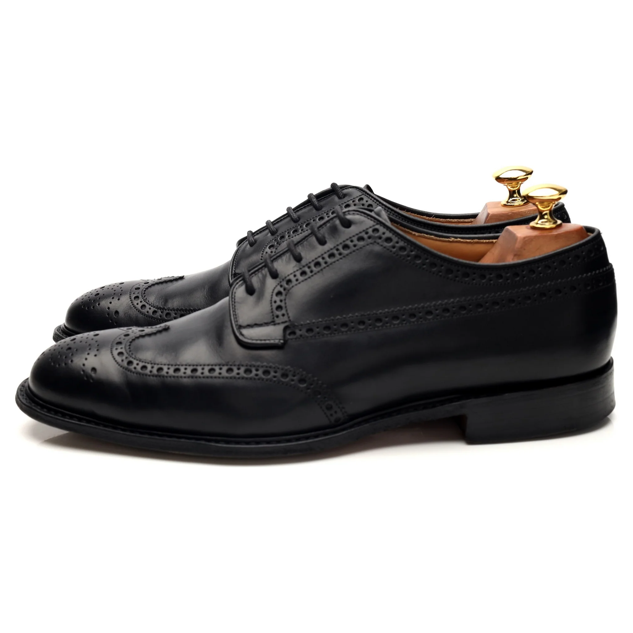 'Thickwood' Black Leather Derby Brogues UK 9 F - Image 3
